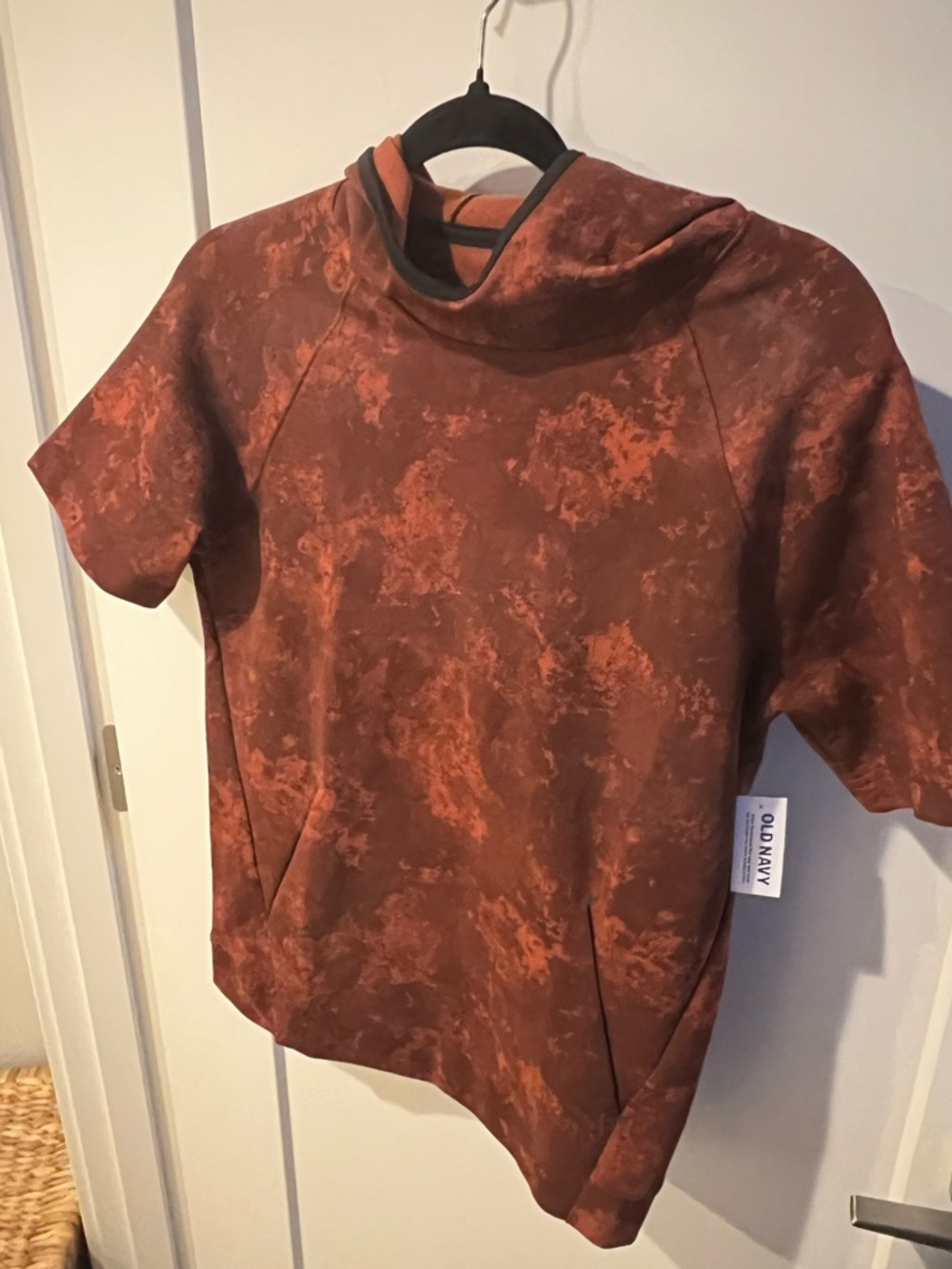 Old Navy Rust/Orange Short-Sleeve Hoodie Pullover